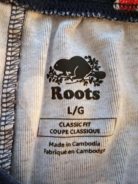 ROOTS Holiday Pajama Pants, navy, sz L - Picture 6 of 7